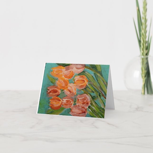 Tulip Bunch Letterpress Thank You Card (Front)