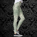 Tulip by William Morris, Vintage Floral Art Leggings<br><div class="desc">Tulip (1875) by William Morris is a vintage Victorian Era fine art Pre-Raphaelite pattern originally created as fabric for textiles or wallpaper. A decorative floral scene in subtle green and neutral tones with blooming spring flowers including tulips against a foliage background.</div>