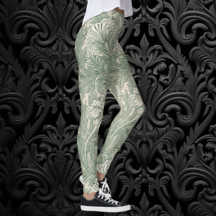 Tulip by William Morris, Vintage Floral Art Leggings