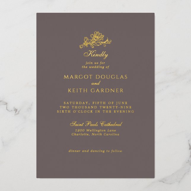 Tulip Cascade foil Invitation (Front)