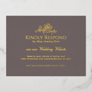 Tulip Cascade Foil RSVP Holiday Postcard