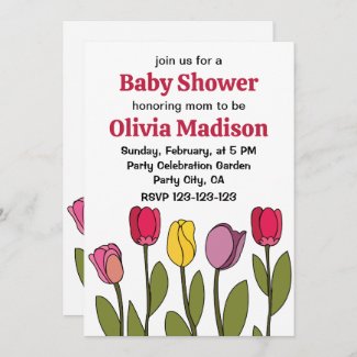 Tulip Colorful Floral Tulip Baby Shower
