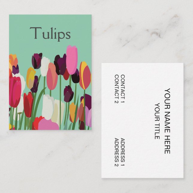 Tulip Colorful Floral Tulip Business Card (Front/Back)