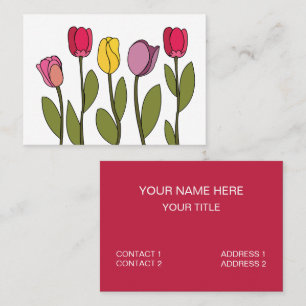Tulip Colorful Floral Tulip Business Card