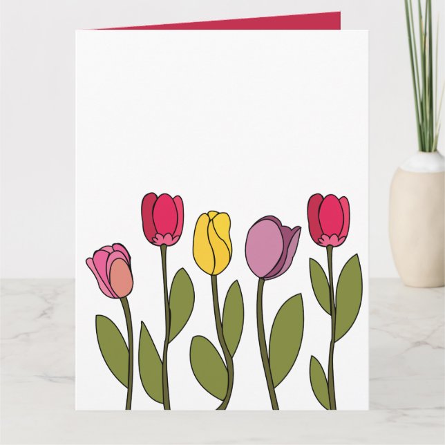 Tulip Colorful Floral Tulip Card (Front)