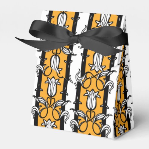 Tulip damask yellow black white patterned gift box