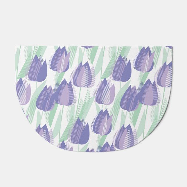 Tulip design: pale violet floral. doormat (Front)