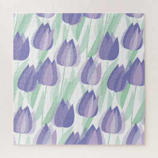 Tulip design: pale violet floral. jigsaw puzzle
