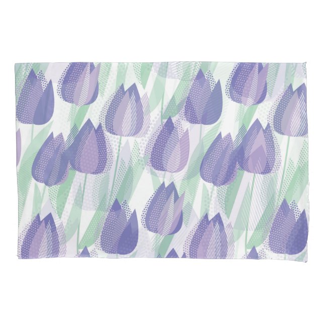 Tulip design: pale violet floral. pillow case (Front)