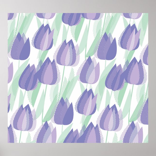 Tulip design: pale violet floral. poster (Front)