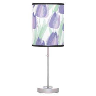 Tulip design: pale violet floral. table lamp