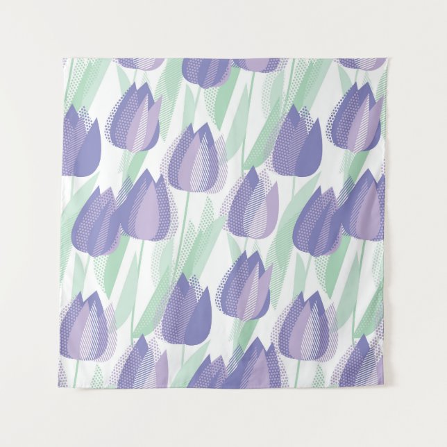 Tulip design: pale violet floral. tapestry (Front)