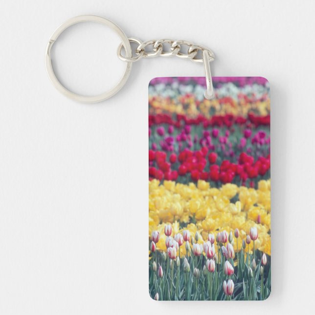 Tulip display garden in the Skagit valley, Keychain (Front)