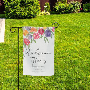 Tulip Dreams Floral-inspired  Baby Shower Garden Flag