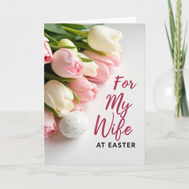Tulip Easter Wife Message Card (Front)