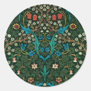 Tulip, famous pattern by William Morris, Classic Round Sticker