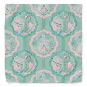 Tulip Fantasy Green and Pink Bandana