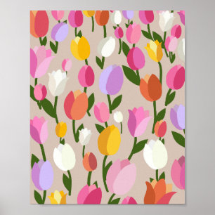 Tulip Field 03 Colorful Floral Poster
