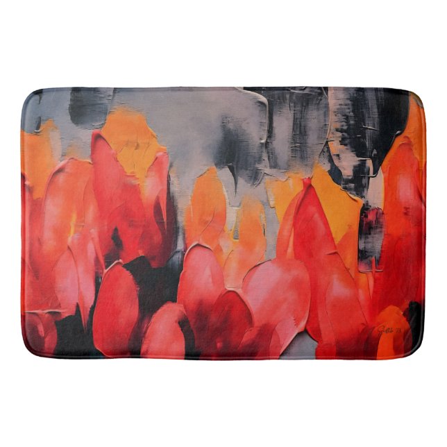 Tulip Field – Abstract Floral Intensity Bath Mat (Front)