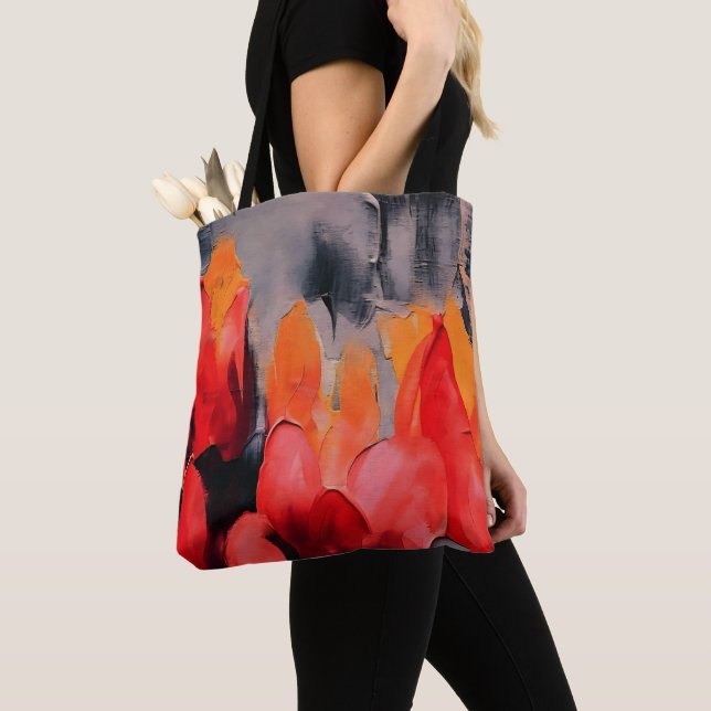 Tulip Field – Abstract Floral Intensity Tote Bag (Close Up)