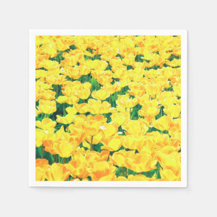 Tulip field - golden yellow paper napkins
