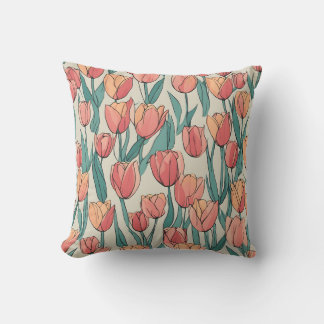 Tulip Field Throw Pillow