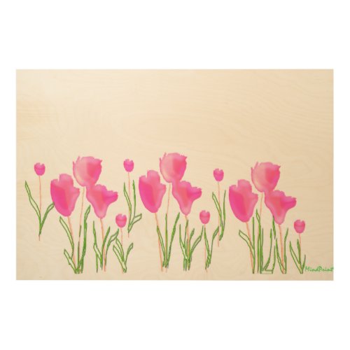 Tulip Field Wood Wall Art