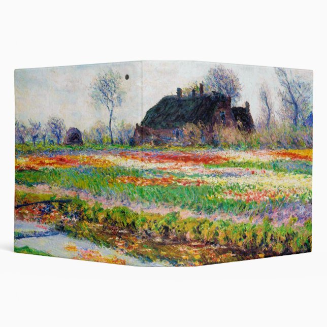 Tulip Fields in the Netherlands, Monet 3 Ring Binder (Background)