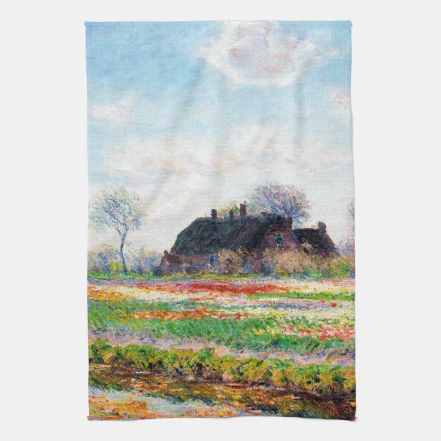 Tulip Fields in the Netherlands, Monet Kitchen Towel (Vertical)