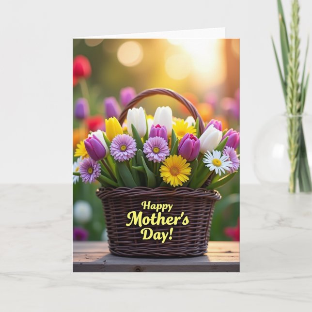 Tulip Filled Mothers Day Card (Front)