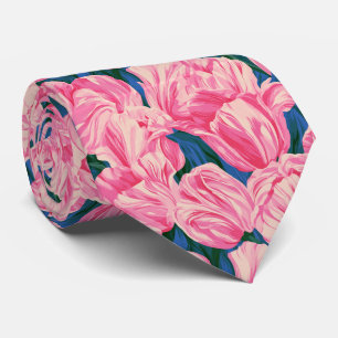 Tulip Floral Anniversary Graduation Neck Tie