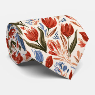Tulip Floral Best Man Autumn Wedding Neck Tie