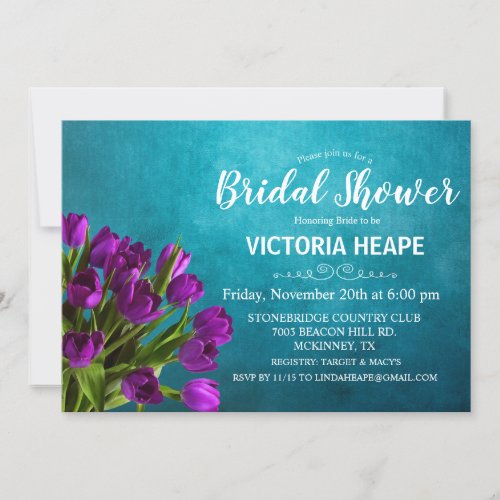 Tulip Floral Bridal Shower Invitation