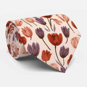 Tulip Floral Engagement Boho Wedding Neck Tie