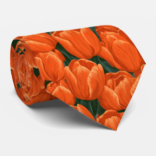 Tulip Floral Father Groom Lakeside Wedding Neck Tie
