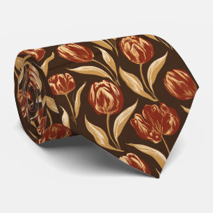 Tulip Floral Groomsmen Reception Wedding Neck Tie