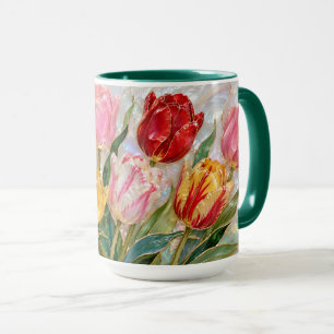 Tulip Floral Mug Elegant Botanical Coffee Cup