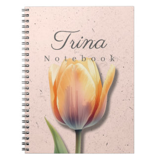 Tulip Floral Notebook Name | Pastel Journal
