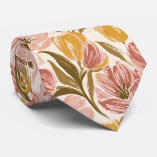 Tulip Flower Anniversary Reception Wedding Neck Tie