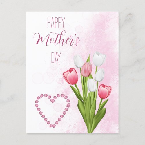 Tulip Flower Bouquet Happy Mothers day Card