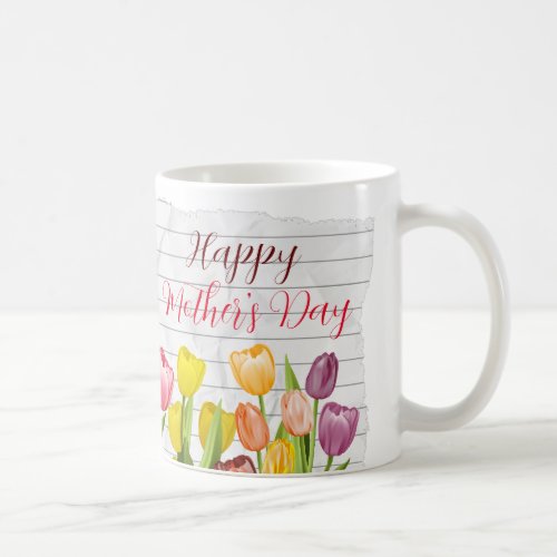 Tulip Flower Bouquet Happy Mothers day Card Coffee Mug