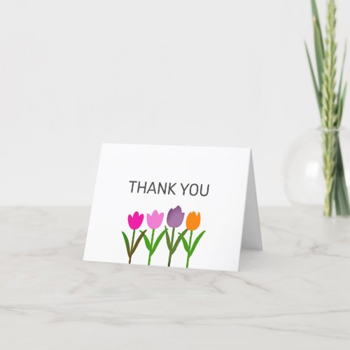 Tulip Flower Business Client Thank You Card