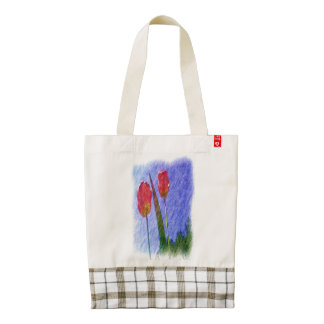tulip flower drawing zazzle HEART tote bag