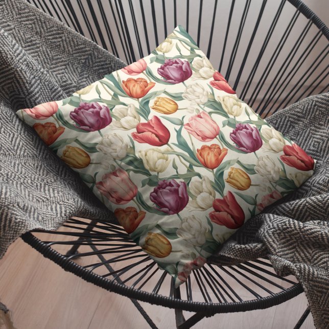 Tulip Flower Floral Easter  Throw Pillow (Creator Uploaded)