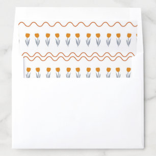 Tulip Flower Floral Stripe Pattern Elegant Envelope Liner