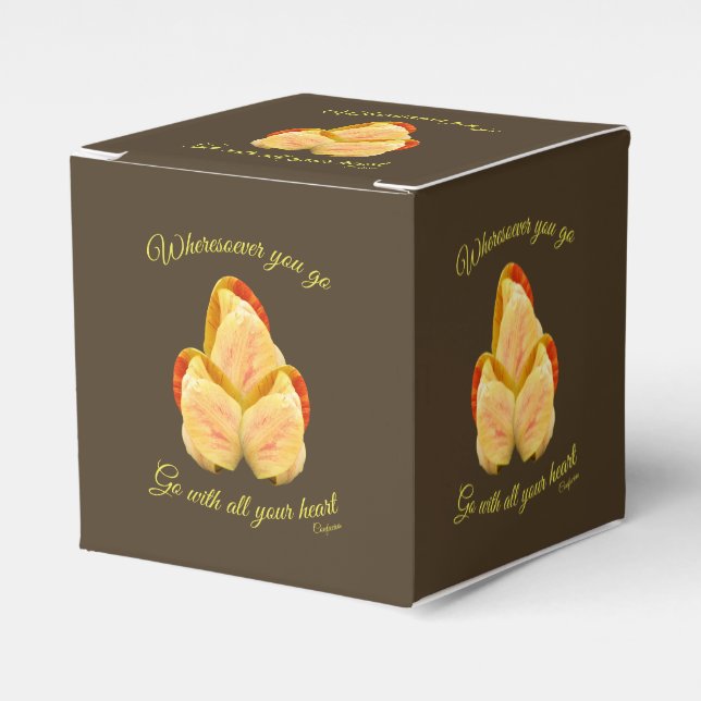 Tulip Flower Go With Your Heart Inspirational Favor Boxes (Front Side)