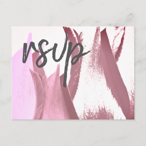 Tulip Flower Menu Choice RSVP Reddish Postcard - A personalizable redish tulip flower menu choice RSVP postcard for a wedding. It`s perfect for a rustic flower or modern wedding. The design features beautiful tulips in reddish colours on a white background. This wedding response postcard asks your guests what meal they would like at your reception. You can change all information on the back side of the card.