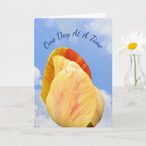 Tulip Flower One Day At A Time Inspirational  Card