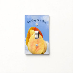 Tulip Flower One Day At A Time Inspirational Light Switch Cover