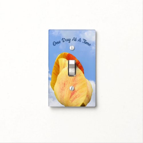 Tulip Flower One Day At A Time Inspirational     Light Switch Cover